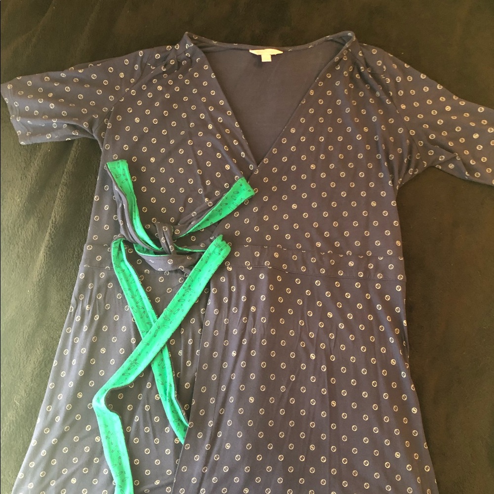 Lilly Pulitzer Navy Button Print Wrap Dress